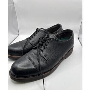 H.S. TRASK Authentic Bison Leather Oxford Derby Shoes Mens 10M Black Lace Up